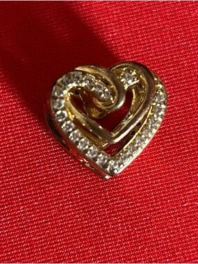 Pandora 14kt gold plated sparkling entwined hearts charm pendant for bracelet